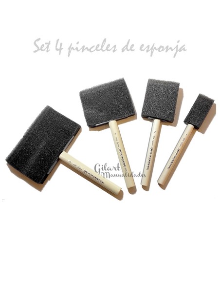 Set de pinceles planos de esponja Gilart para pintura acrílica y estarcido