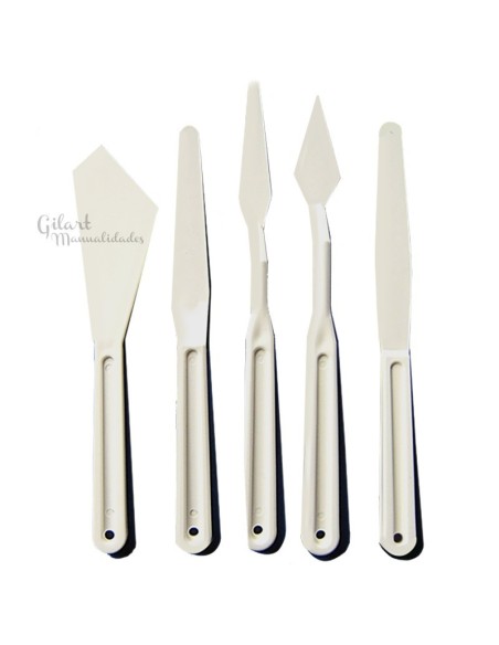Set 5 Espátulas plástico para pinturas y pastas Set 5 Espátulas plástico para pinturas y pastas