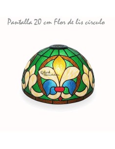 ¡Perfecta! Pantalla Tiffany Flor de Lis de 20 cm para tus compras de manualidades.