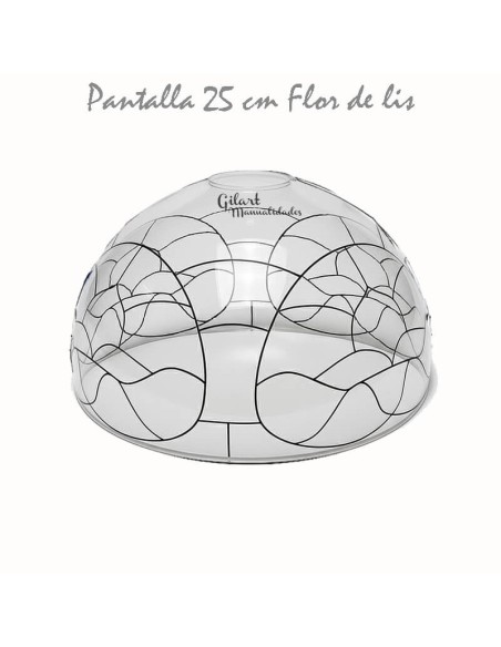 Manualidades: Pantalla Tiffany. DIY Metacrilato 25 cm - dibujo Flor de lis