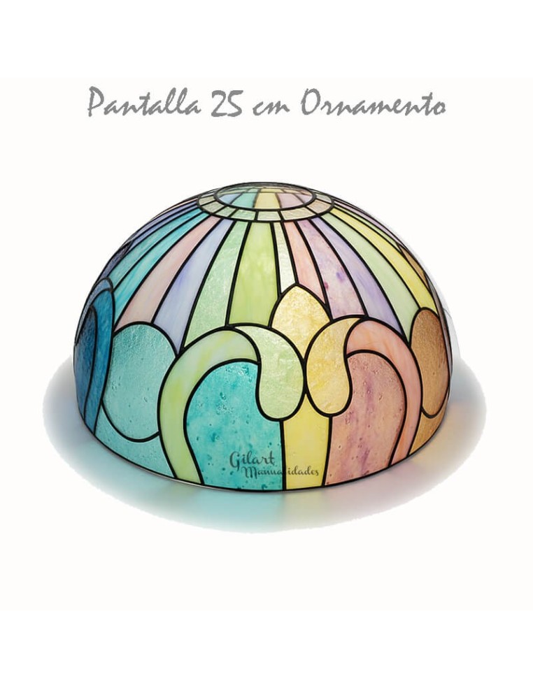 Crea tu propia lámpara Tiffany con la pantalla de metacrilato y diseño Ornamento 25 cm.