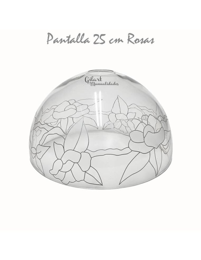 Manualidades: Pantalla Tiffany. DIY Metacrilato 25 cm - dibujo Rosas