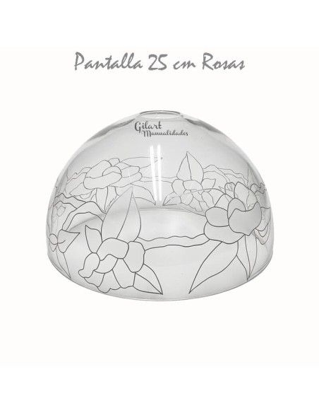 Manualidades: Pantalla Tiffany. DIY Metacrilato 25 cm - dibujo Rosas