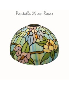 Crea tu propia lámpara Tiffany con la pantalla de metacrilato y diseño Rosas 25 cm