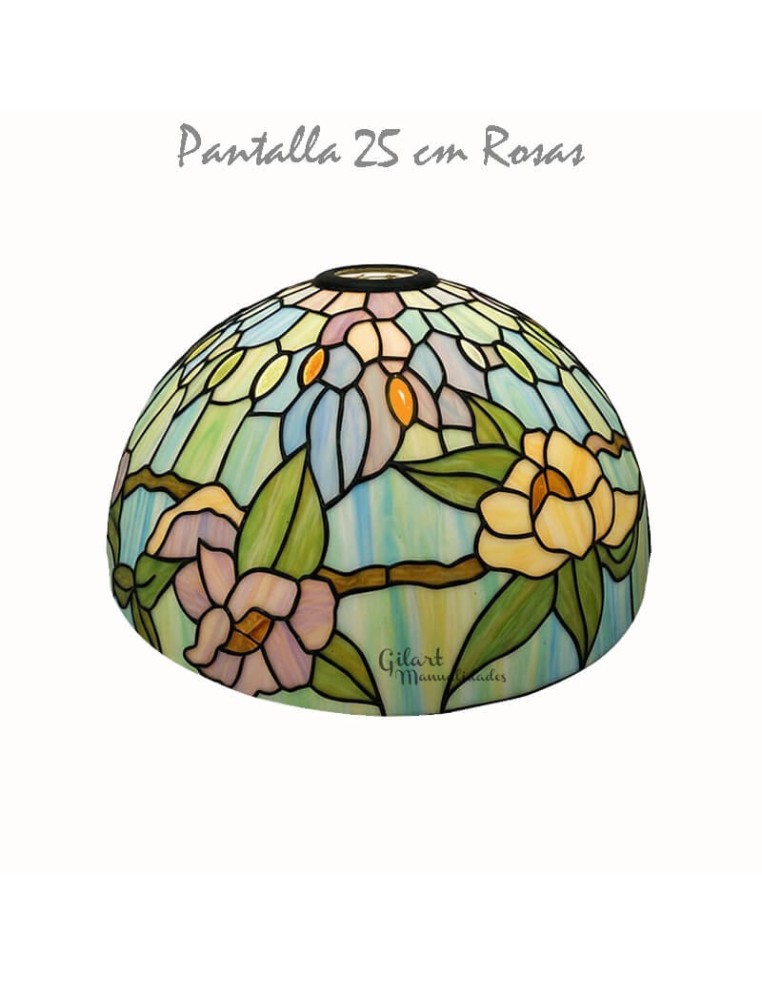 Crea tu propia lámpara Tiffany con la pantalla de metacrilato y diseño Rosas 25 cm