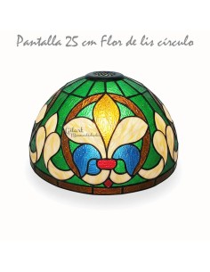 Crea tu propia lámpara Tiffany con la pantalla de metacrilato y diseño Flor de lis círculo 25 cm.