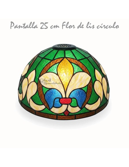 Crea tu propia lámpara Tiffany con la pantalla de metacrilato y diseño Flor de lis círculo 25 cm. Crea tu propia lámpara Tiffany con la pantalla de metacrilato y diseño Flor de lis círculo 25 cm.