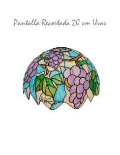 Manualidades: Pantalla recortada Tiffany 20 cm Uvas. Ejemplo pintado final.