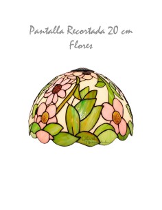 Manualidades: Pantalla recortada Tiffany 20 cm Flores. Ejemplo pintado final.