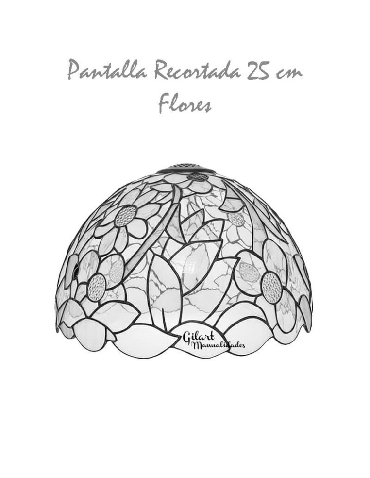 Manualidades: Pantalla recortada Tiffany 25 cm DIY Flores. Lista para pintar.