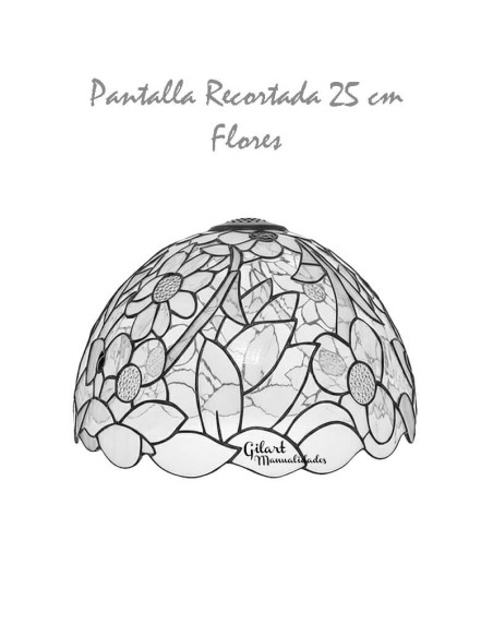 Manualidades: Pantalla recortada Tiffany 25 cm DIY Flores. Lista para pintar.