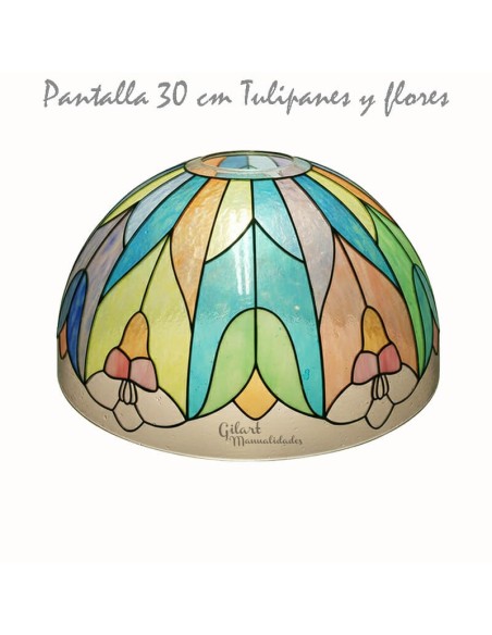 Crea tu propia lámpara Tiffany con la pantalla de metacrilato y diseño Flores y tulipanes 30 cm. Crea tu propia lámpara Tiffany con la pantalla de metacrilato y diseño Flores y tulipanes 30 cm.