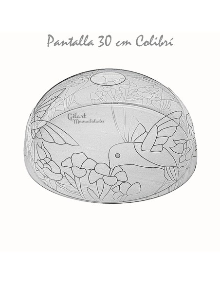 Manualidades: Pantalla Tiffany. DIY Metacrilato 30 cm - dibujo Colibrí