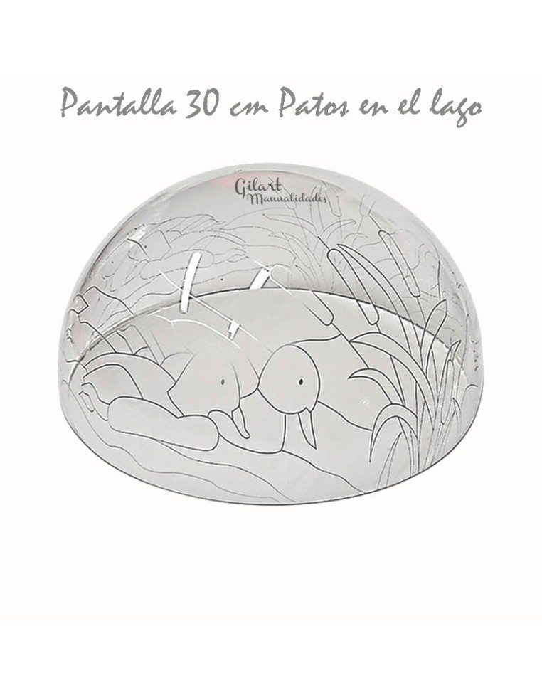 Manualidades: Pantalla Tiffany. DIY Metacrilato 30 cm - dibujo Patos en el lago