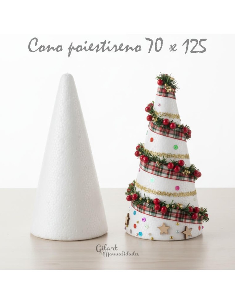 Cono de Poliestireno de Alta Densidad (70 x 125 mm) para Manualidades. Da forma a tu creatividad.