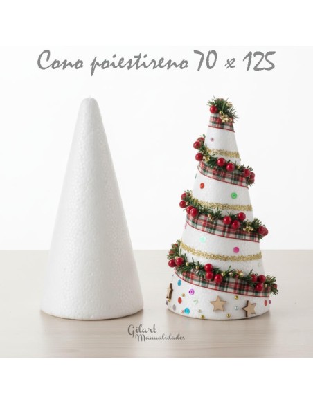 Cono de Poliestireno de Alta Densidad (70 x 125 mm) para Manualidades. Da forma a tu creatividad. Cono de Poliestireno de Alta Densidad (70 x 125 mm) para Manualidades. Da forma a tu creatividad.