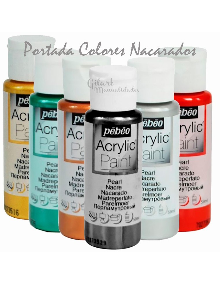 Portada gama colores pintura acrílica Pebeo nacarada 59 ml - Colores metalizados