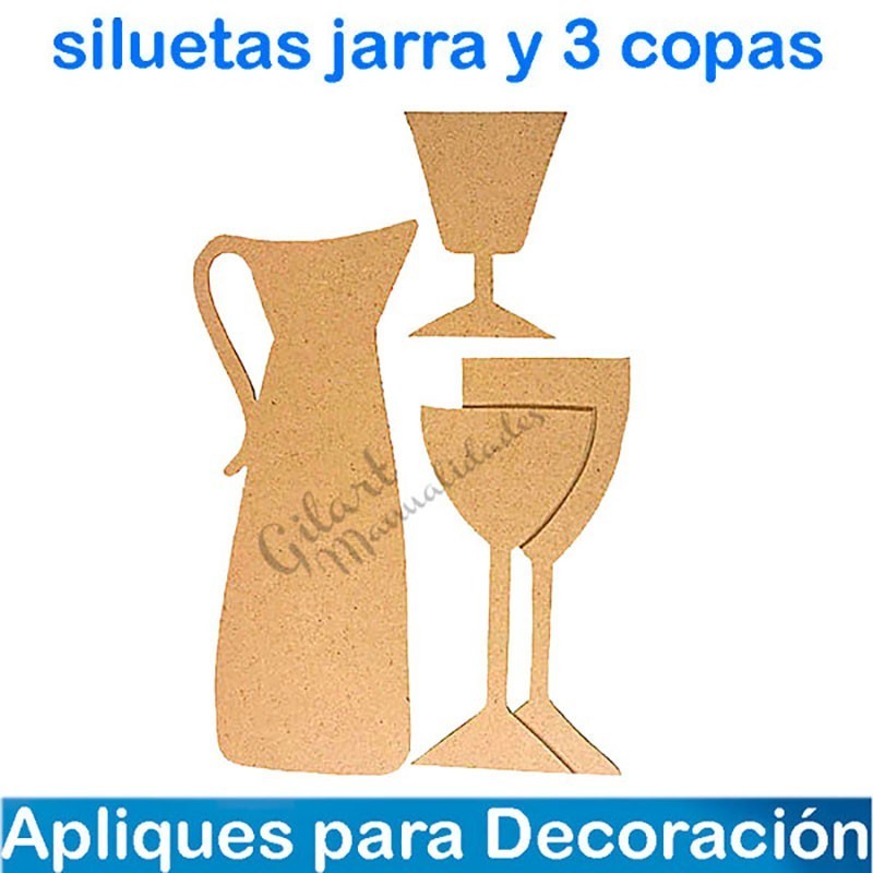 Siluetas Jarra y 3 copas dm 6916 -270x90 mm