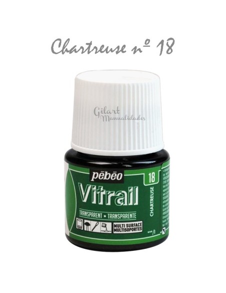 Pintura Vitrail Pebeo Chartreuse (N.º 18). Color transparente para tus manualidades. ¡Crea vidrio!