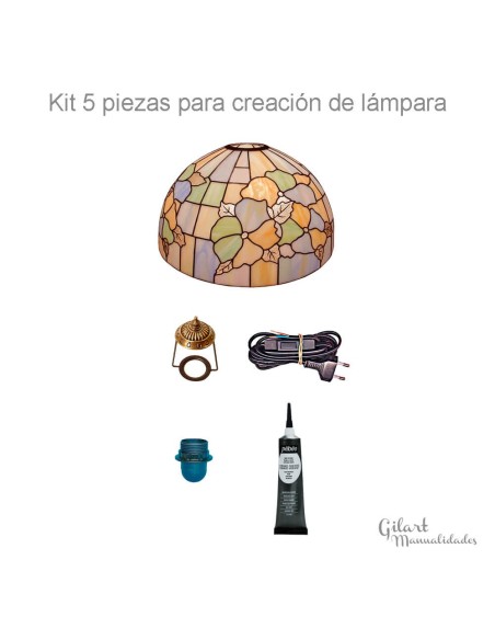 Kit Manualidades Lámpara Tiffany Pensamientos: ¡Crea una pantalla estilo Tiffany de 25 cm con tus propias manos!