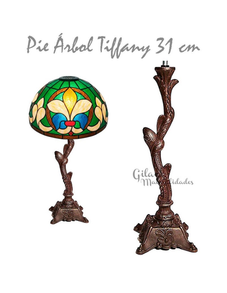 Pie lámpara árbol estilo Tiffany 31 cm ideal para bases decorativas