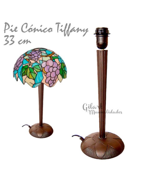 Pie de Lámpara Cónico Tiffany 33 cm para crear lámparas de mesa artesanales