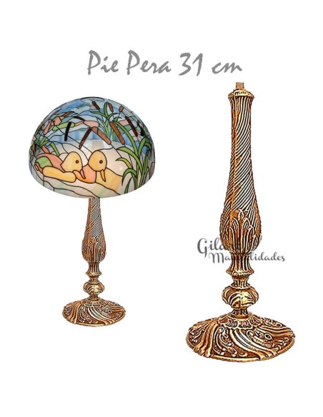 Pie de Lámpara Pera estilo bronce 31 cm, base ideal para lámparas Tiffany