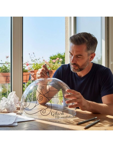 Crea tu lámpara soñada. Pantalla Tiffany de 25 cm. Tu toque personal.