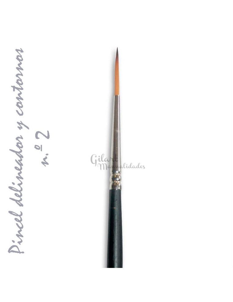 Pincel Perfilador Redondo Toray N.º 2 para Delinear Contornos y Acuarela