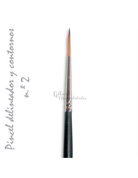 Pincel Perfilador Redondo Toray N.º 2 para Delinear Contornos y Acuarela
