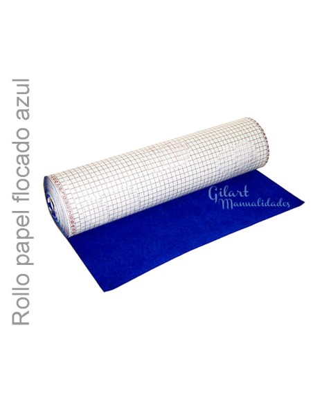 Papel adhesivo flocado azul. Ideal para forrar, decorar cajas y muebles. Unidades de venta: rollos de 0,45 x 10 m. Papel adhesivo flocado azul. Ideal para forrar, decorar cajas y muebles. Unidades de venta: rollos de 0,45 x 10 m.