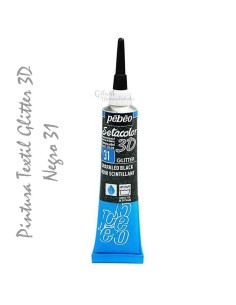 Crea tu propia moda: Pintura Textil Glitter 3D Pebeo para un brillo único y efecto relieve.