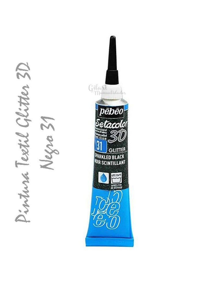 Crea tu propia moda: Pintura Textil Glitter 3D Pebeo para un brillo único y efecto relieve.