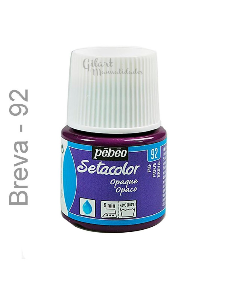 El tono profundo de color breva 92 en Setacolor Pebeo añade un toque de misterio y sofisticación a tus diseños.