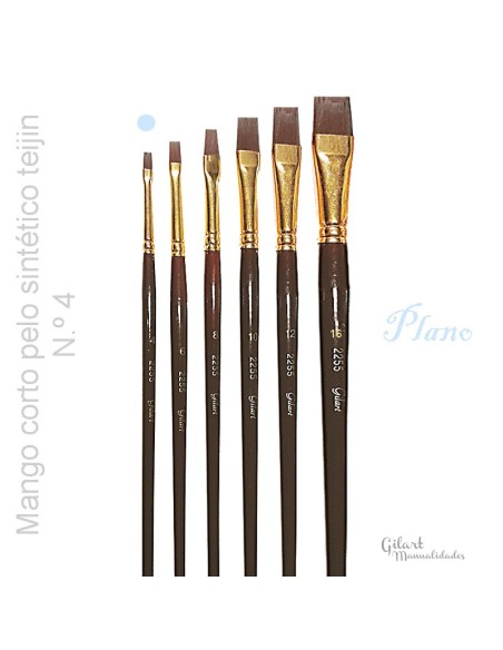 Pincel plano Teijin Gilart serie 2255 n.º 4, ideal para pintura acrílica y óleo. Pincel plano Teijin Gilart serie 2255 n.º 4, ideal para pintura acrílica y óleo.