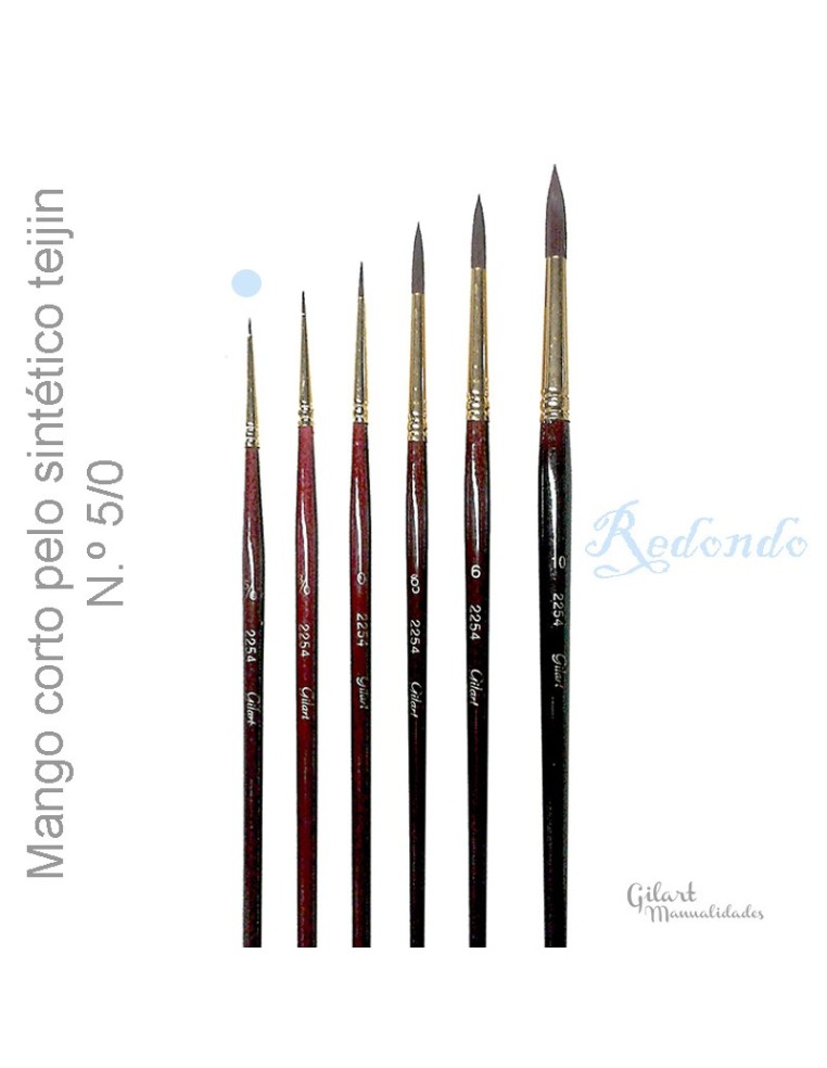 Pincel redondo Teijin n.º 00000 serie 2254 Gilart para pintar al acrílico y óleo.