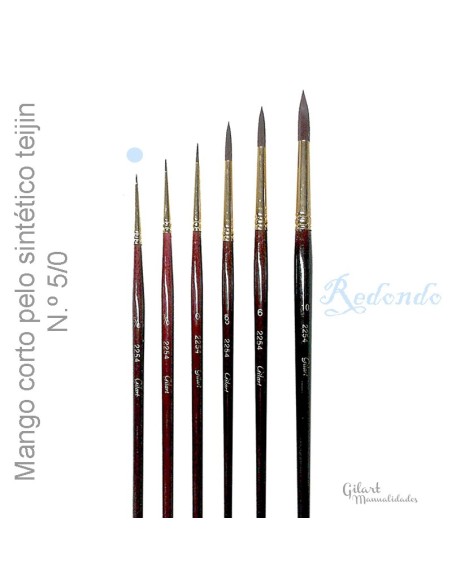 Pincel redondo Teijin n.º 00000 serie 2254 Gilart para pintar al acrílico y óleo.