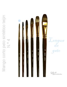 Pincel lengua de gato Gilart pelo Teijin serie 2256 con mango corto de madera n.º 4