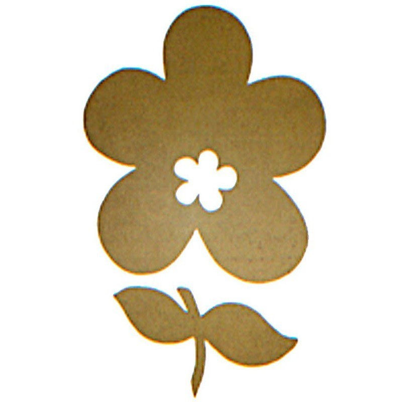 Silueta Flor con hojas dm set 2 u 6970 - 300x270 mm