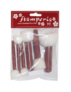 Set 6 Pinceles de Esponja Redondos para Estarcido y Técnicas Decorativas KRK03