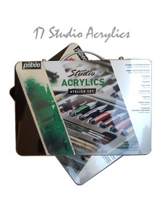 Nuevo nombre: Maletín Pebeo Studio con 17 acrílicos y accesorios para crear arte.