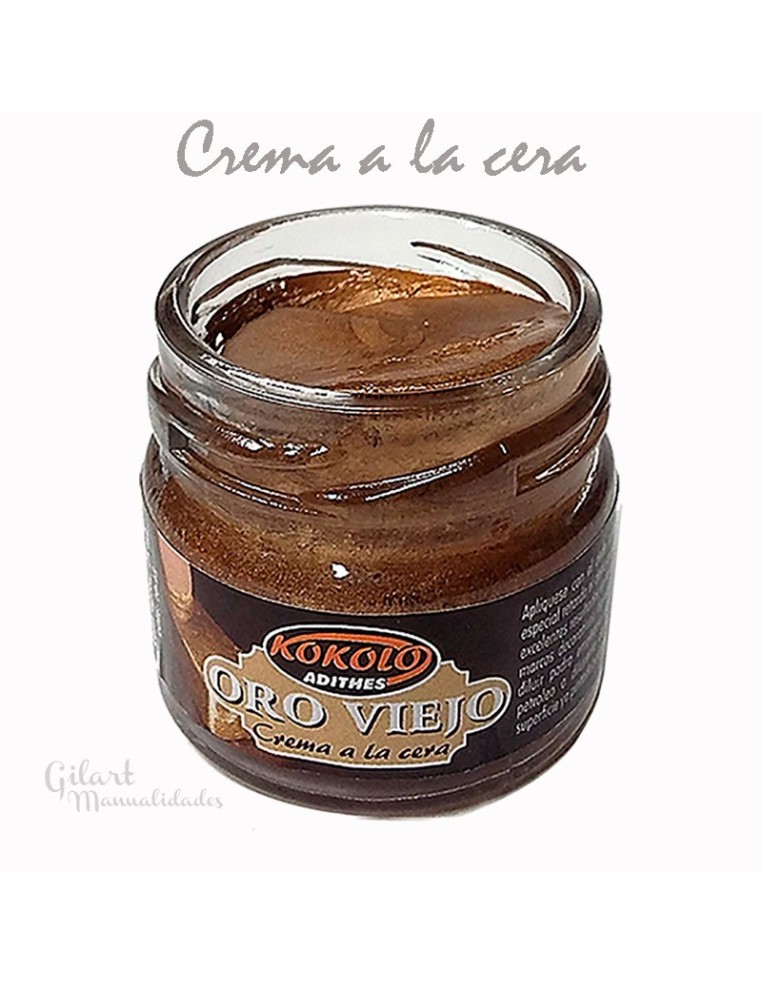 Cera en Crema Kokolo Oro Viejo 25 cc, ideal para decorar y restaurar superficies.