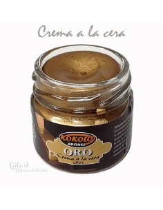 Cera en Crema Kokolo Oro 25 cc, ideal para decorar y restaurar superficies.
