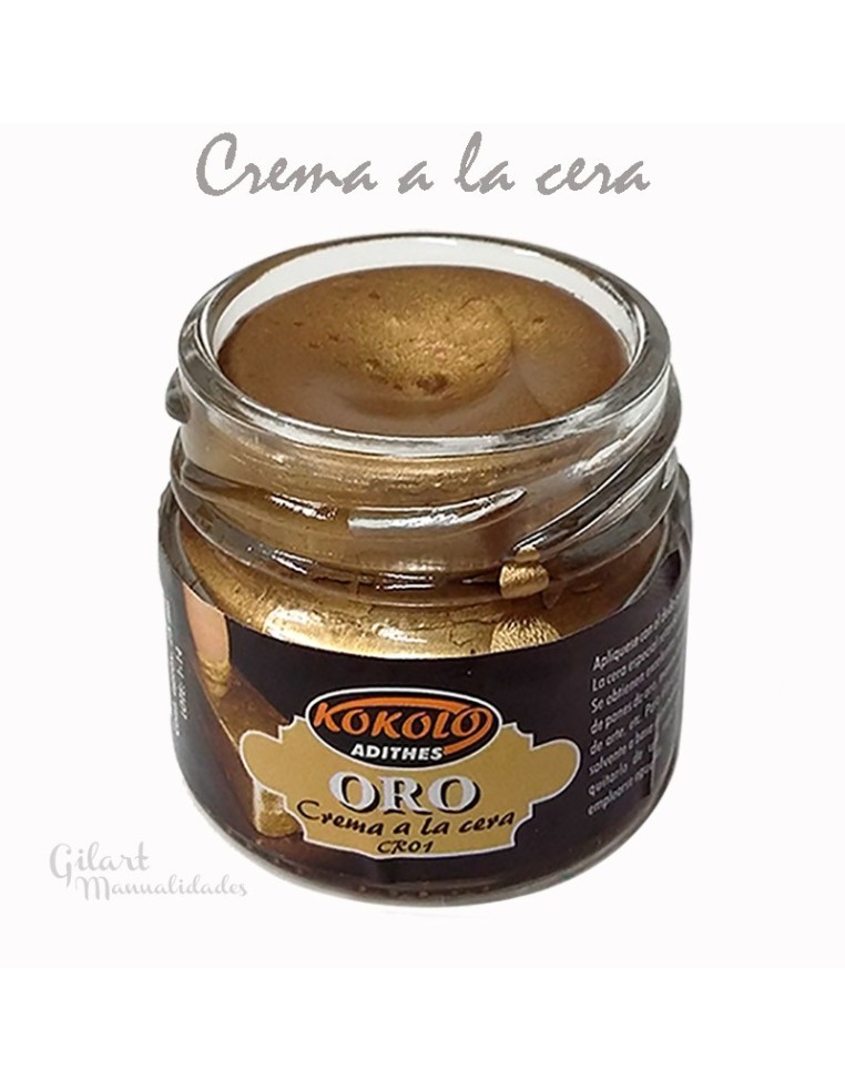 Cera en Crema Kokolo Oro 25 cc, ideal para decorar y restaurar superficies.
