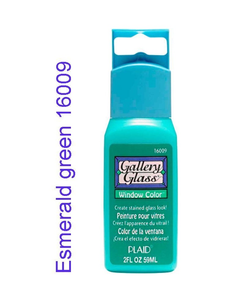 Gallery Glass Verde Esmeralda 16009: pintura para vidrio con efecto vitral.