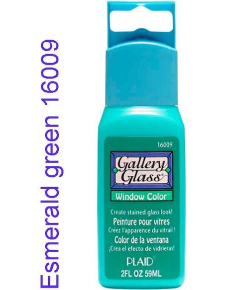 Gallery Glass Verde Esmeralda 16009: pintura para vidrio con efecto vitral.