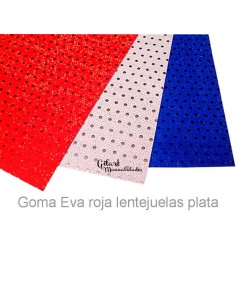 Goma Eva Roja Lentejuelas Plata: El brillo perfecto para crear disfraces y accesorios de ensueño.