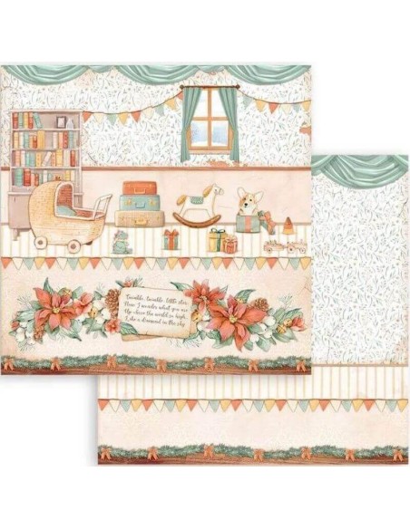 Tiernos motivos de bebé y Navidad. Ideal para proyectos de scrapbooking.