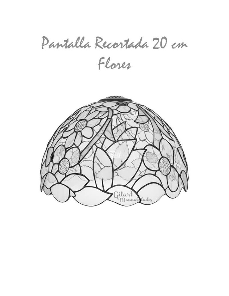 Pantalla Tiffany Flores 20 cm lista para crear. Pinta y diseña tu lámpara.