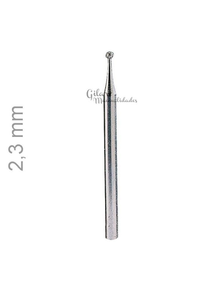 Punta de diamante 2.3 mm para pulido de precisión en vidrio y metales finos